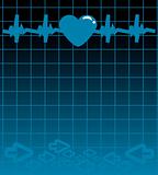 Editable vector background - heart and heartbeat symbol