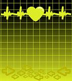 Editable vector background - heart and heartbeat symbol
