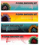 floral design web banners site elements set