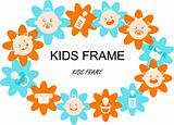 Flower Baby Frame Label  - food, dress, flowers, kids