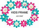 Flower Baby Frame Label  - food, dress, flowers, kids