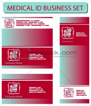 Medical ID business set with Dentist icons