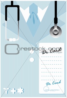 Vector card Close up of a doctors lab coat uniform