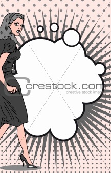 Angry Woman background banner vintage