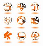 Set of letter 6 vector icons such identity