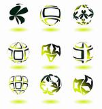 Set of letter 6 vector icons such identity