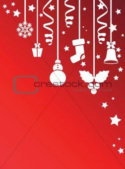 Christmas background, vector card, fake paper backdrop