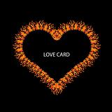 Fiery Heart Love Card. Abstract banner.