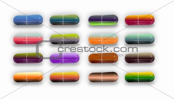 Capsule pills on white background vector medical illustrations