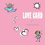 Card by Day of Valentine, vector cartoon love