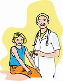 doctor and child vector illustration
