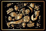 Gold flower vintage gold floral background. stylized design elem