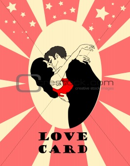 Love card, congratulations emblem, hug. Vector wedding icons wit