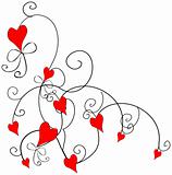 Love heart design element, border, pattern, vector love flowers 