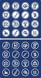 Medicine and Health vector icons in blue