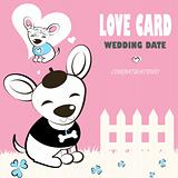 Pet in Wedding card, love, congratulations logo. Vector weddings