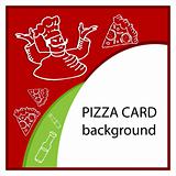 Pizza card, fake food paper background