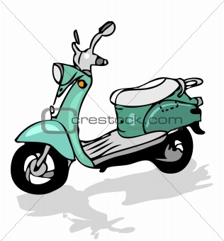retro moped, vector transportation, moto