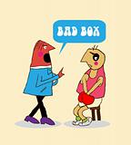 sport. box. team. cartoon funny illustration