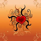 Tattoo love heart card, background, poster