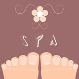 Vector legs, foot fingers. Spa flower logo, icon