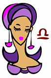Zodiac signs, icons -  libra, Beauty Woman libra symbol