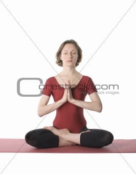 Woman in lotus pose