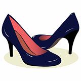 blue high heel shoes