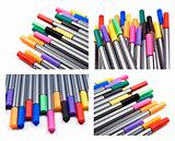 Collage of pens in different colors