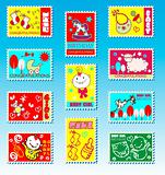 baby girl postage stamps  baby icons