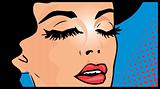 Cropped illustration of a woman in a pop art comic book style