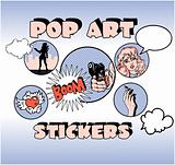 Vintage Popart Stickers, Woman Gangster 