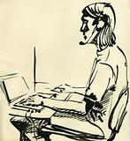 A boy playing on the computer