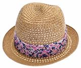 Summer Hat with Floral Ribbon