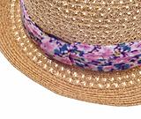 Summer Hat with Floral Pattern Close Up