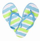 Blue and Green Flip Flop Sandals in Heart Shape