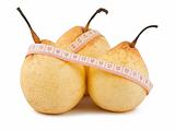 Ripe pears and measure tape