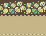 Seamless horizontal easter pattern with eggs