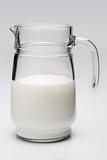 Milk jug on white background