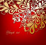 Red Floral Background. Vector