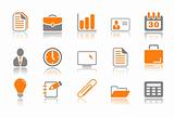 Office and business icons - orange series