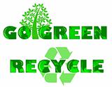 Go Green Recycle Logo with World Map