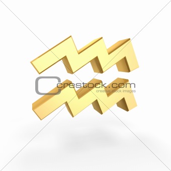 golden aquarius symbol of zodiac