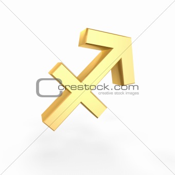 golden sagittarius symbol of zodiac