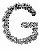 Alphabet made from hammered nails, letter G