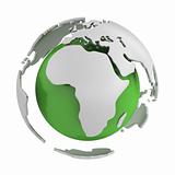 Abstract green globe, Africa part