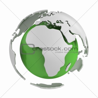 Abstract green globe, Africa part