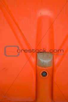 Construction of orange snow thrower