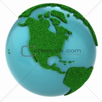 Globe of grass and water, North America part