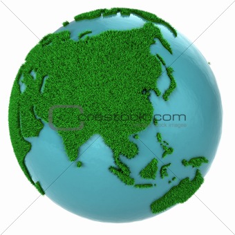 Globe of grass and water, Asia part